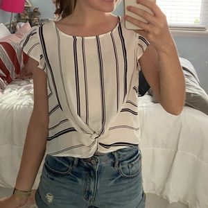 Cute white and navy top!